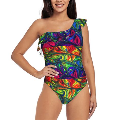 Cauagu Pride Rainbow Print Women's Sexy One Piece Swimsuits One
