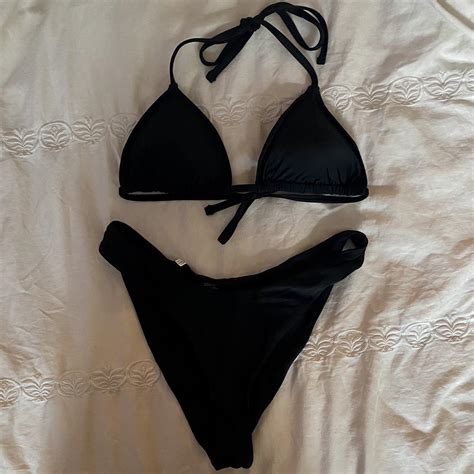 Aerie Bikini Set Black Size Med For Both Cheekiest Depop