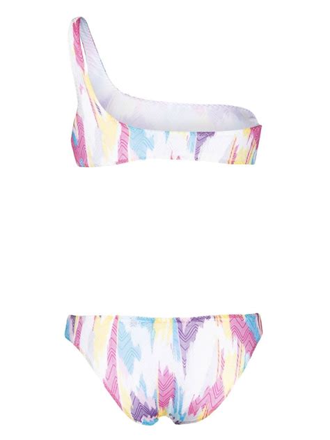 Missoni Asymmetric Zigzag Weave Bikini Set In Pink Modesens
