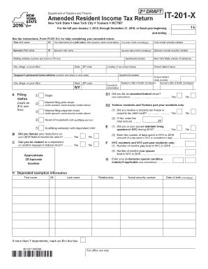 Fillable Online Enhanced Form IT 201 X Amended Resident Income Tax