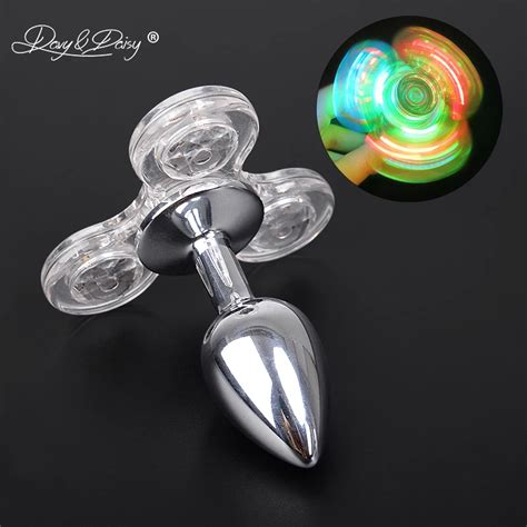 DAVYDAISY LED Light Fidget Spinner Butt Plug Novel Anal Toy For Couples