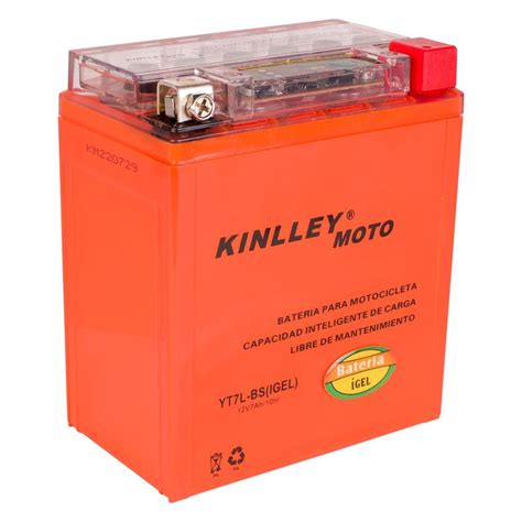 Batería De Gel Para Moto Kinlley Ytx7 Lbs Color Naranja 12v 9ah