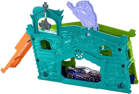 Hot Wheels Ghost Garage Playset Explore A Haunted Hot Wheels Hideout Where Spectral Speeds Await