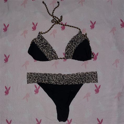 Lace Cheetah Print Bikini Size M Y K Bimbo Depop