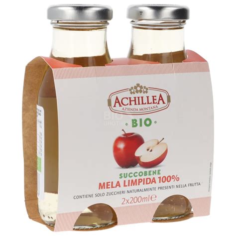 Succobene Mela Limpida 100 Biologico In Bottiglietta Di Vetro 2x200ml