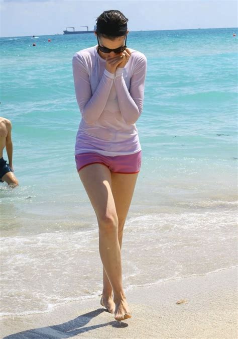 Anne Hathaway In A Covered Bikini Beach In Miami March 2014 CelebMafia