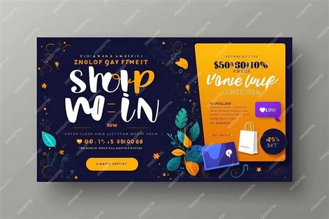 Shop And Win Invitation Contest Social Media Banner Template With