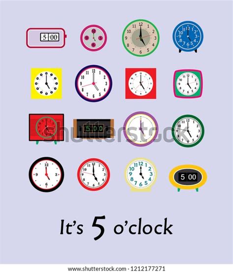 oclock vector vintage clock pm stock vector royalty