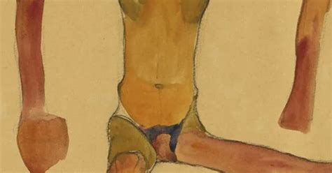 Egon Schiele Seated Male Nude With Lowered Head Arthipo