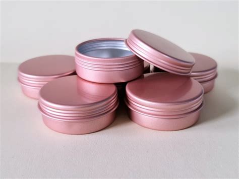 20ml Rose Gold Round Aluminium Tin With Screw On Lid Lip Balm