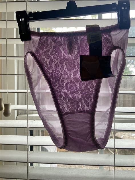 Vintage Maidenform Floral Lace Mesh Hi Cut Lavender Bikini Panties NWT Size EBay