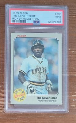 Fleer Rickey Henderson Silver Shoe Psa Oakland Athletics B