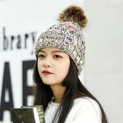 Зимние шапки для женщин, утолщенные полосатые вязаные шапочки, шапка ...