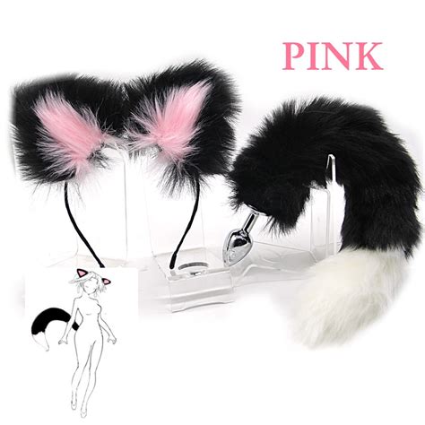 Plug Anal Cat Tail Butt Plug Tail Cute Soft Cat Ears Headband Anal Plug Sex Toys For Women