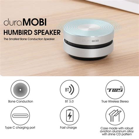 dura MOBI Wirelessly BT Speaker Bone Conduction Speakers Mini Portable ...