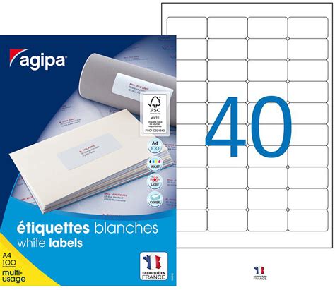 Agipa Tiquettes Multi Usages Blanches X Mm R F