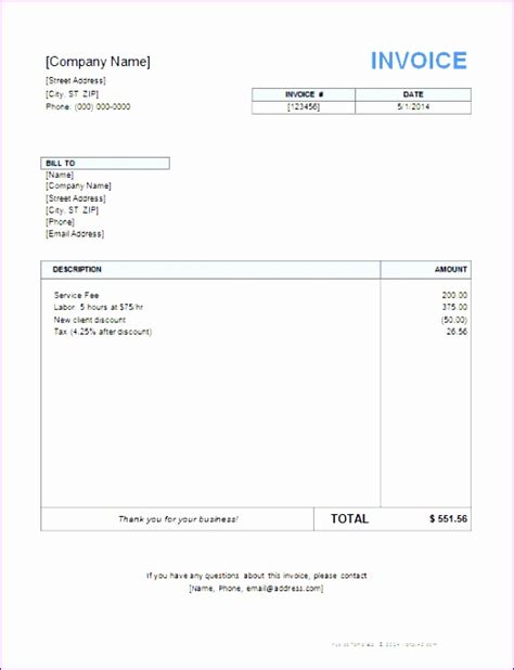 excel  invoice template   excel templates