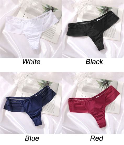 Sexy Ice Silk Invisible Low Rise Thong G String Underwear Transparent Women S Lingerie Briefs