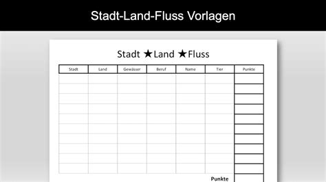 Stadt Land Fluss Vorlage zum Ausdrucken [Word & PDF]