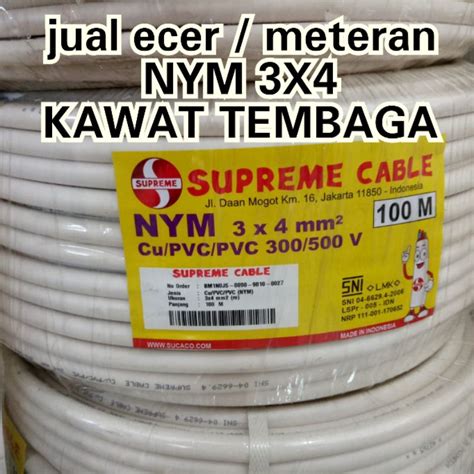 Jual Kabel Nym X Kawat Tembaga Eceran Per Meter Putih Supreme Asli