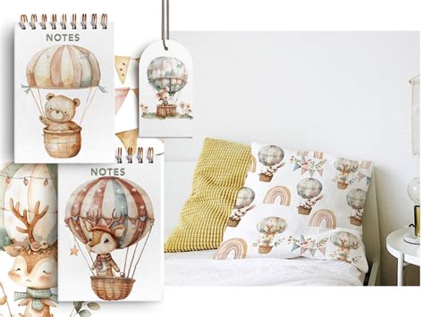 Neutral Baby Clipart Hot Air Balloon Png Bear With Balloons Baby Bunny Clipart Bunny Nursery