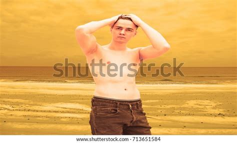 Half Naked Guy Has His Hands Stock Photo Shutterstock