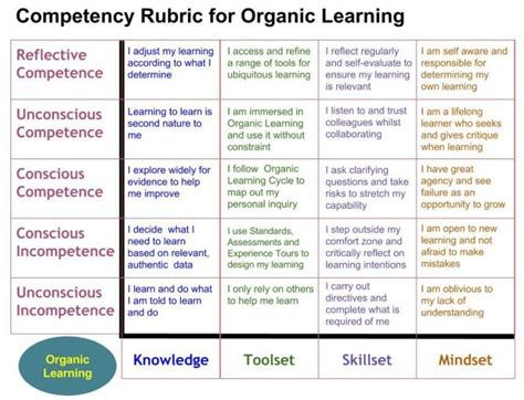 Rubric For Deeper Thinking About Learning Organic Learning