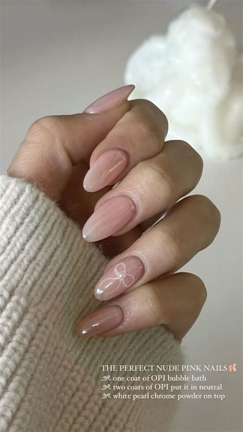 Ballerina Nails Glazed Nude Pink Bow In Ballerina Nails Designs Pink Nails Fire Nails