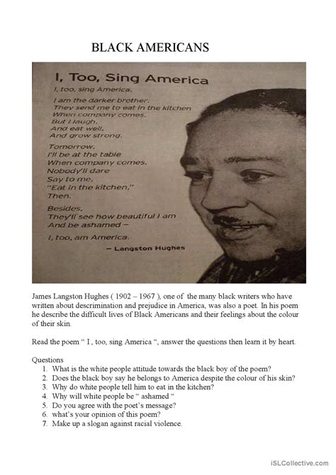 Black Americans Reading For Detail English Esl Worksheets Pdf Doc