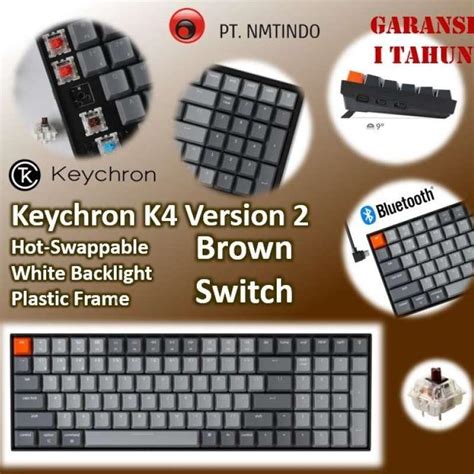 Jual Original Keychron K Hot Swappable Brown Switch White Backlight Plastic Frame Di Seller