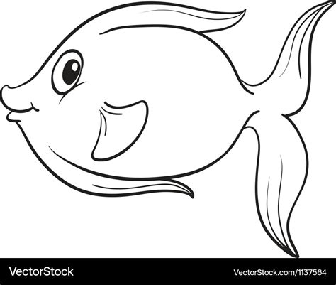 Fish Outline Royalty Free Vector Image VectorStock