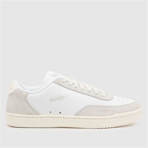 Nike Court Vintage Premium Trainers In White And Grey Trainerspotter