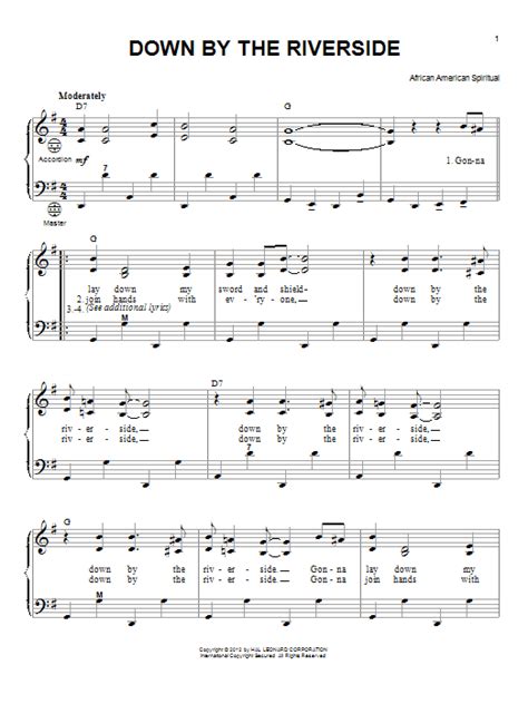 Down By The Riverside Sheet Music Direct