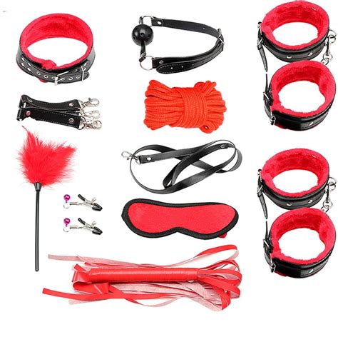 Amazon 10PCS Set Leather Bondage Restraints Adult Games Sex Toys
