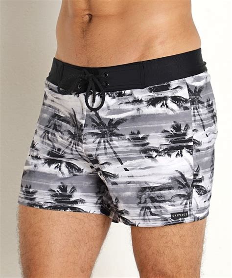 Sauvage Retro Nylon Lycra Swim Short Turks Print 252trk Free Shipping