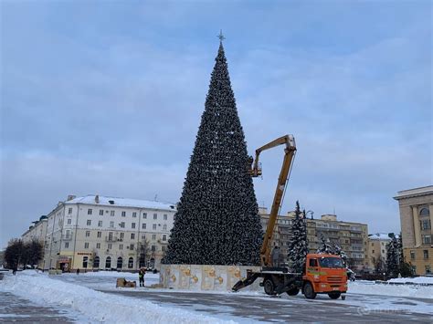 В центре Пензы приступают к украшению главной городской елки