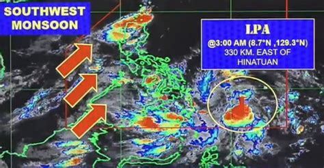 LPA brings rain over Mindanao, Habagat affects Luzon - WhatALife!