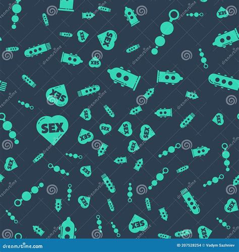 Set Condom Anal Beads Heart With Text Sex And Vibrator On Seamless