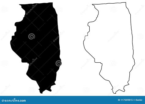 Illinois map vector stock vector. Illustration of insignia - 117559815