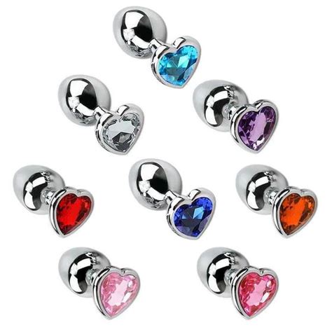 Plug anal de aço cristal formato coração tamanho g SEXY IMPORT Plug Sexual Magazine Luiza