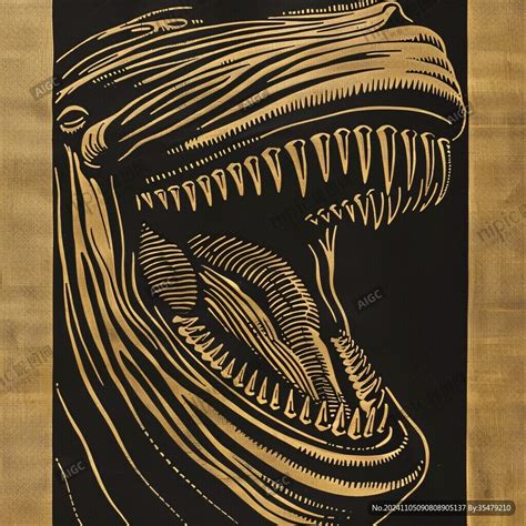 Ai创作图具象形态版画木版画 木刻海报招贴 线条木版画 蛇木刻绘画 拓画木雕版 手绘木刻版画 异形兽无框画 版画艺吧 立体沙画 木刻怪物 平面
