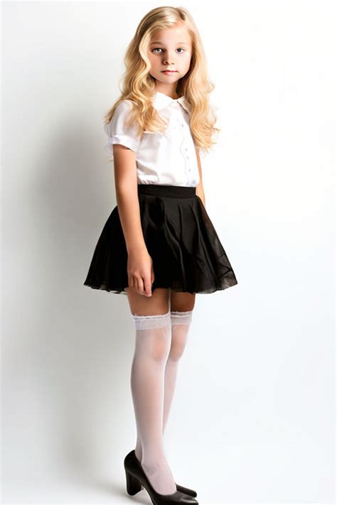 Very Cute Blonde Year Old Wearing Long White Sheer Stocki By John Reddington Playground