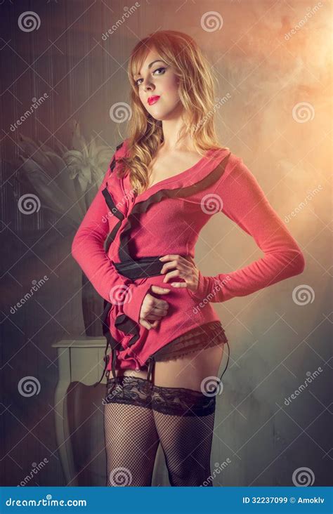 Sexy blonde Frau stockbild Bild von frau dekor schönheit