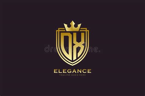 Initial Dx Elegant Luxury Monogram Logo Or Badge Template With Scrolls