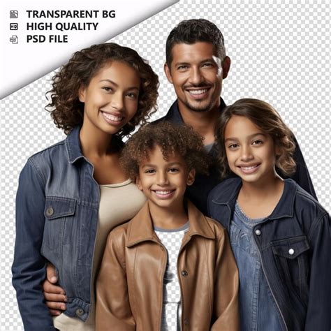 Familia Latina Fr A Estilo Ultra Realista Fondo Blanco Psd Premium Generado Con Ia