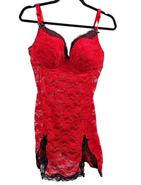 Native Red Lingerie D Lace Sexy Babydoll Bow Couque Gem
