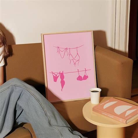 Dopaprint UNFRAMED PAPER POSTER Bikini Print Pink Wall Art Coastal