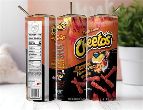 Cheetos Xxtra Flamin Hot Tumbler Wrap Oz Skinny Tumbler W Inspire Uplift