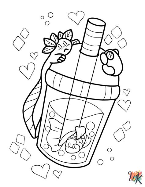 20 Boba Tea Coloring Pages