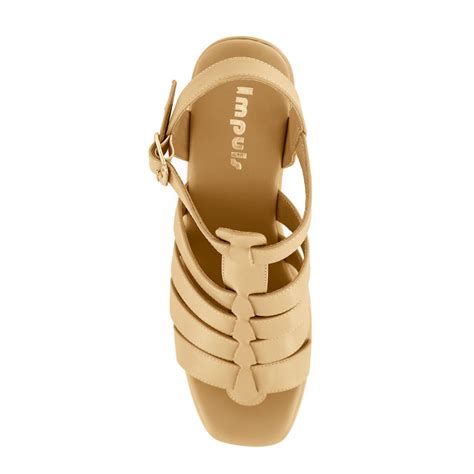Sandalia Nude con Taco Mujer Ariana Verano Promoción Impuls
